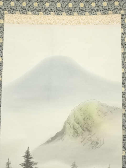 道具 ] - 道具 秋峰筆 彩色山水 肉筆絹本掛軸 | ネットショップ圭